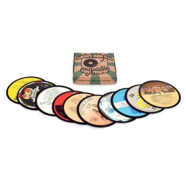 10 Coasters Made From Real Vinyl Records