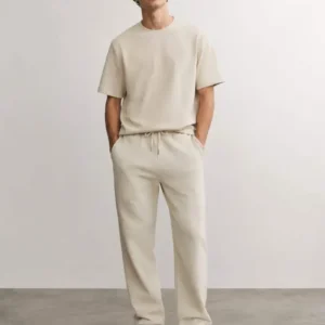 20263__BEIGE Casual matching tracksuit set