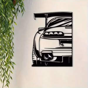 Iron Wall Art - Abstract Line Sports Car Design / Rust-Resistant Metal Wall Decoration