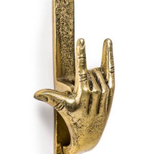 Antique Gold Rock On Hand Door Knocker