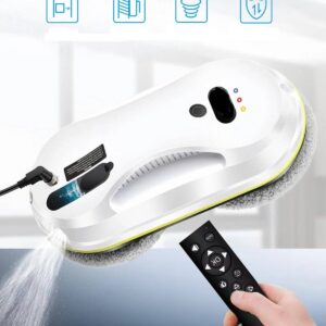 Automatic Window Cleaning Robot with Dual Rotating Pads and Safety Rope