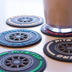F1 Formula 1 Car Racing Wheel Drink Coasters Novelty Gift