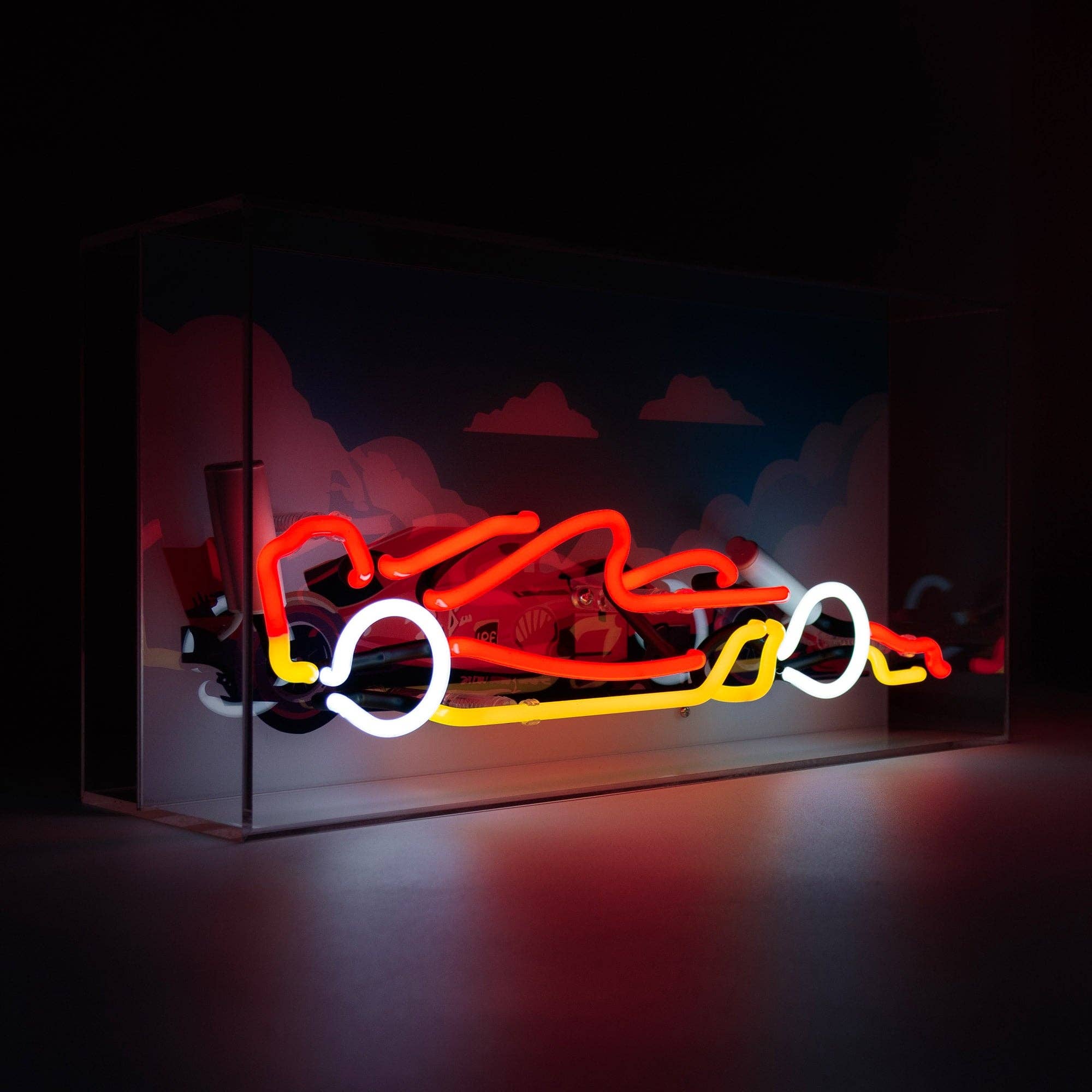 Formula Racing Car Glass Neon Sign