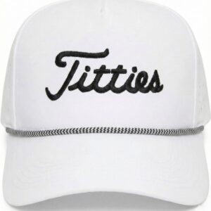Laser Cut Golf Rope Cap - Titties - White