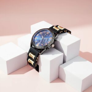 Men’s Black & Gold Sub Dial Sports Watch