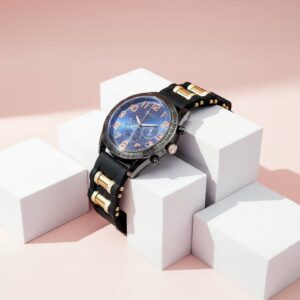 Men’s Black & Gold Sub Dial Sports Watch