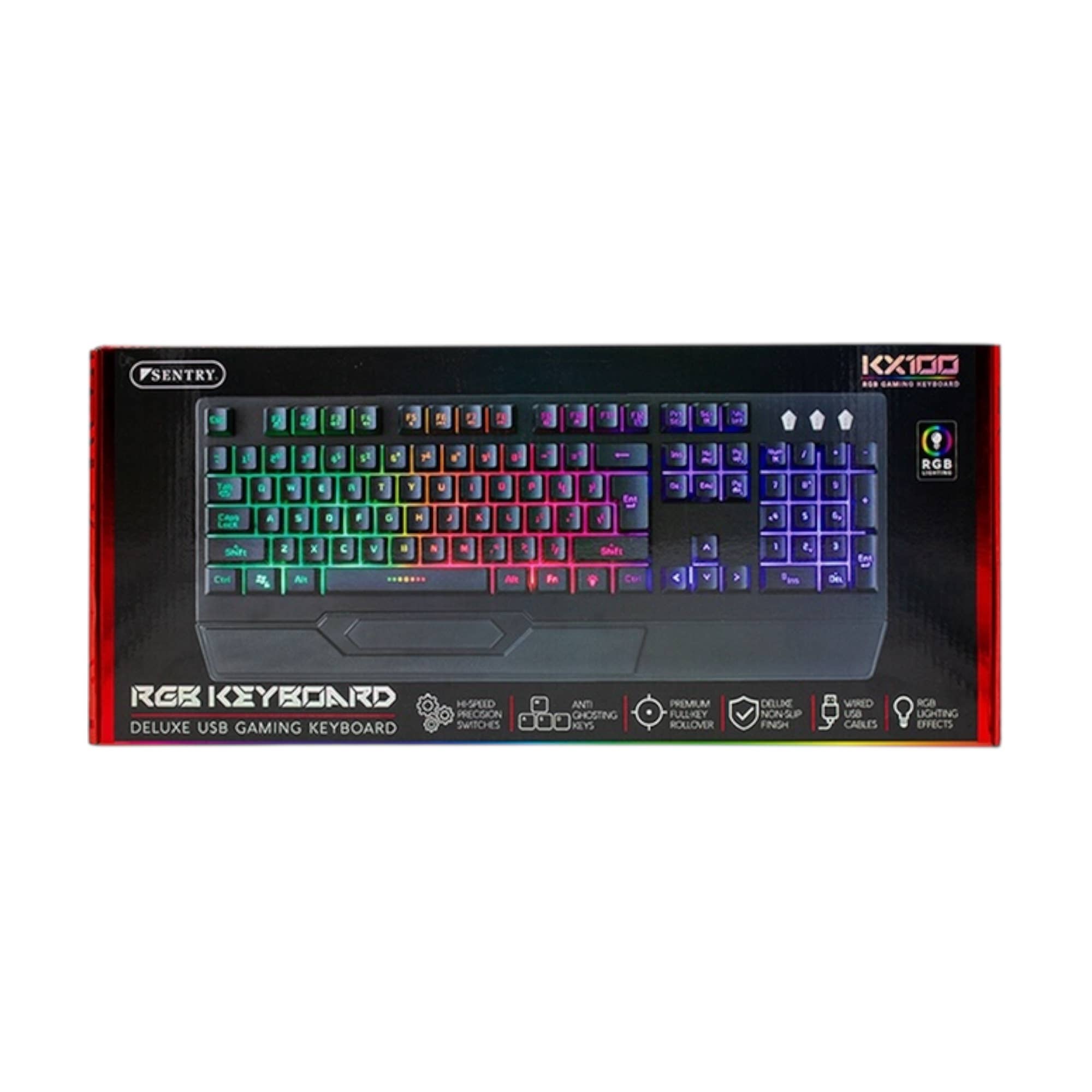 Sentry Wired Gaming Keyboard with RGB Lighting KX100