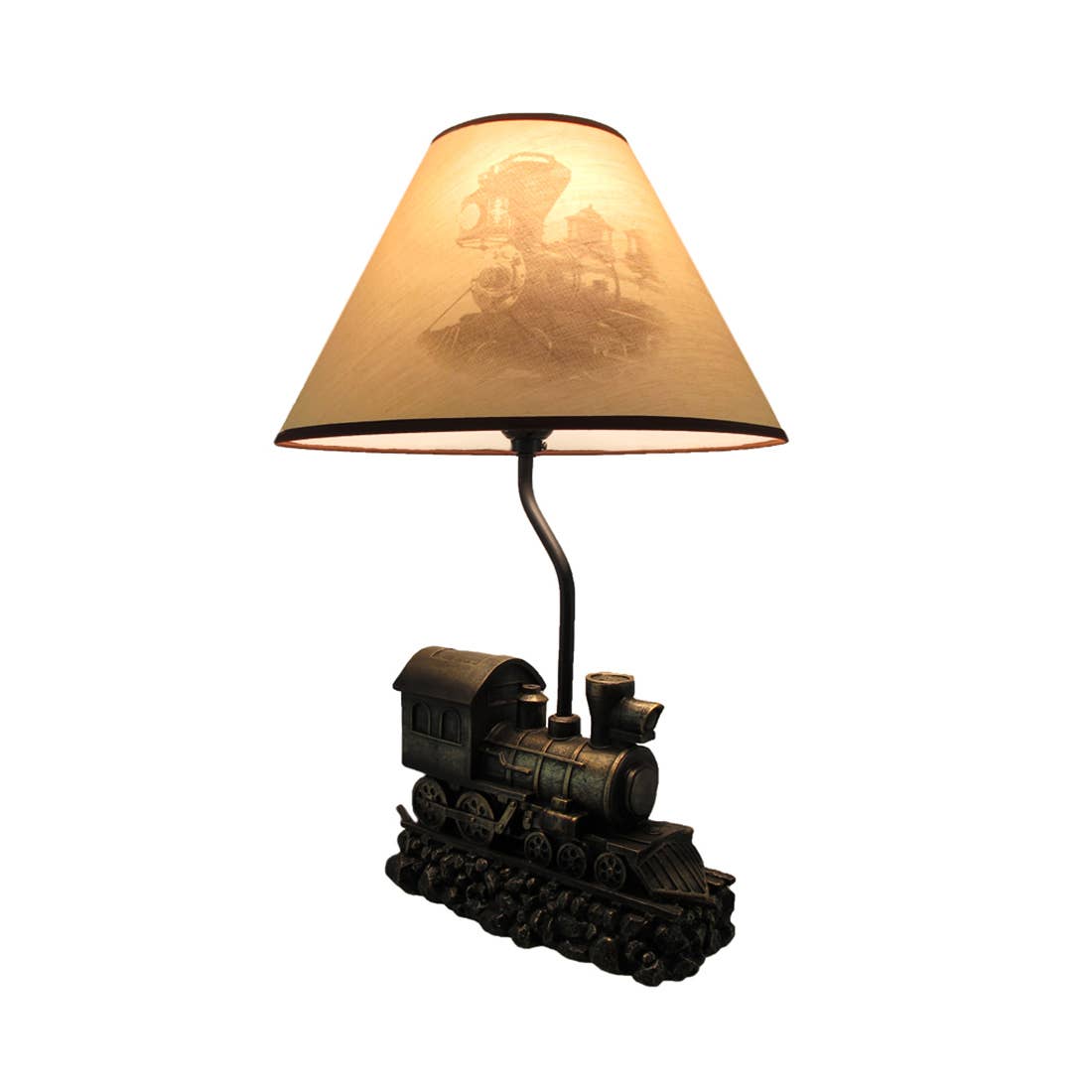 Steam Train Engine Table Lamp with Shade