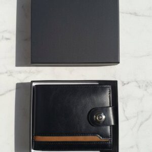 Two Tone Leather Wallet With Gift Box