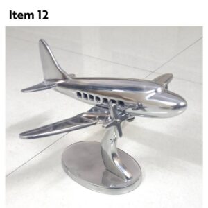 Vintage-Style Airplane Desk Decor, Polished Metal Finish, ea