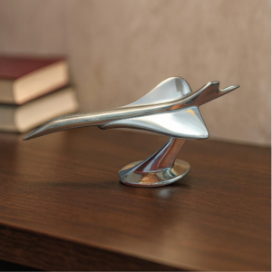 Vintage-Style Airplane Desk Decor, Polished Metal Finish, ea