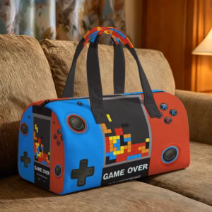 Red And Blue Game Controller Print Travel Bag, Large Capacity
