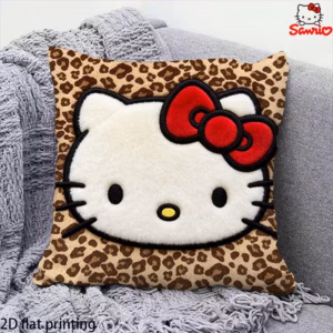 1pc Sanrio Vintage Leopard Print Hello Kitty Throw Pillow Cushion