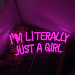 Literally Just A Girl Neon Sign - Dimmable USB-Powered LED