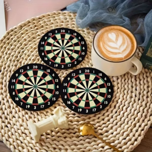 6pc Wooden Heat-Resistant Non-Slip Dart Theme Coasters