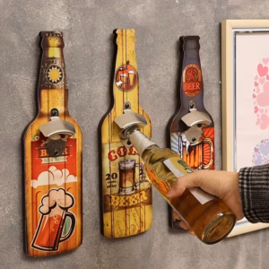 Wall-mounted Wooden Bottle Opener